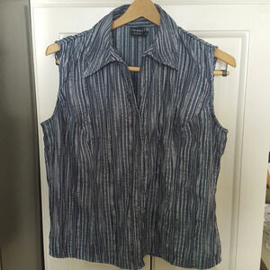 Tribal Sleeveless Career Button Down Blouse